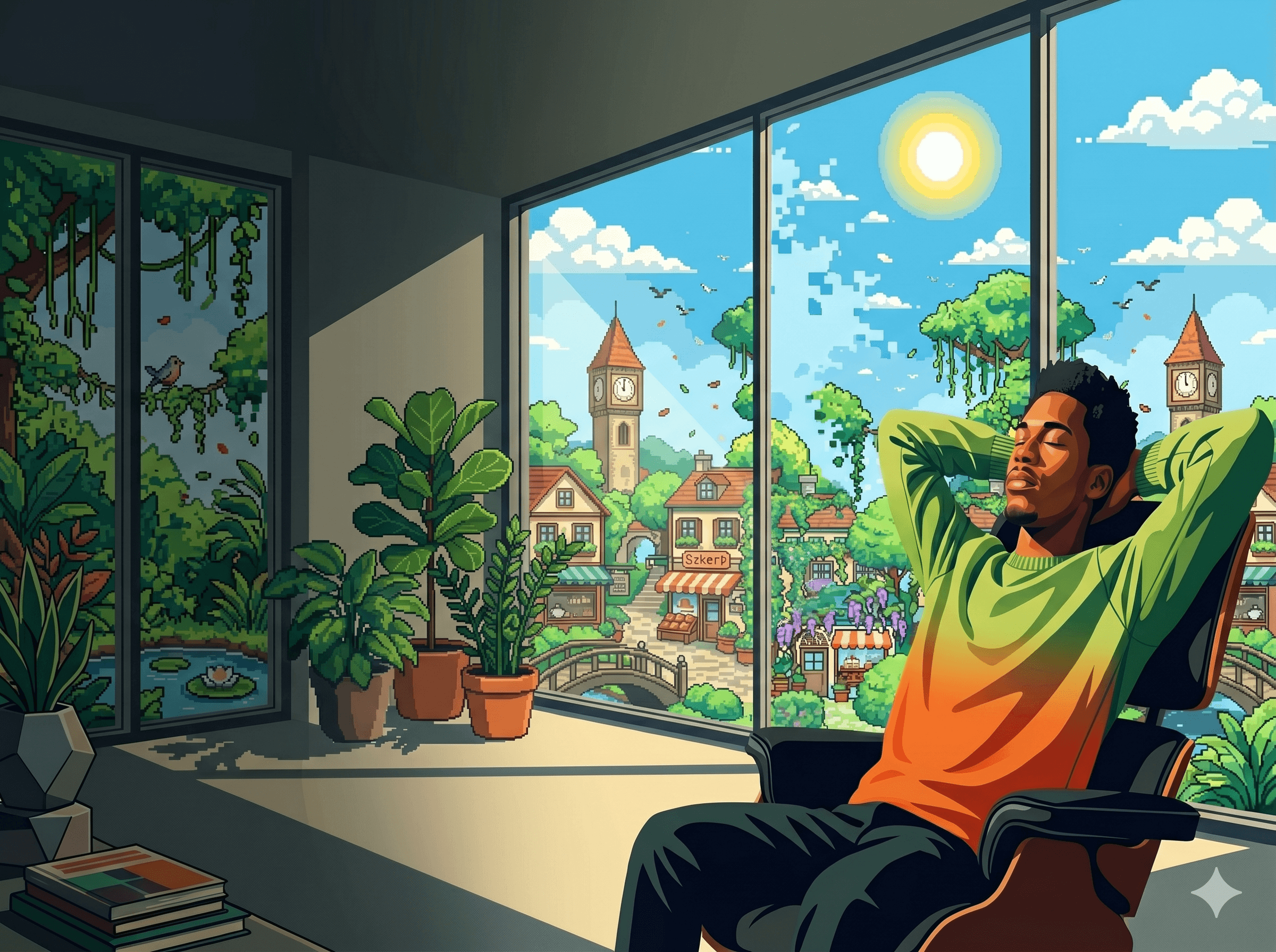 Creator relaxing after automated DMs handled the conversation